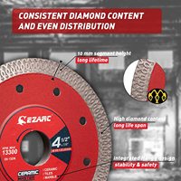 EZARC 2 sztuk 115mm i 125mm Super cienkie diamentowe brzeszczoty diamentowe płytki ostrze do cięcia porcelany ceramiczne granit marmur płytki 2